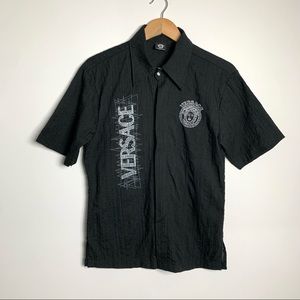 Versace Lightweight Black Button Up